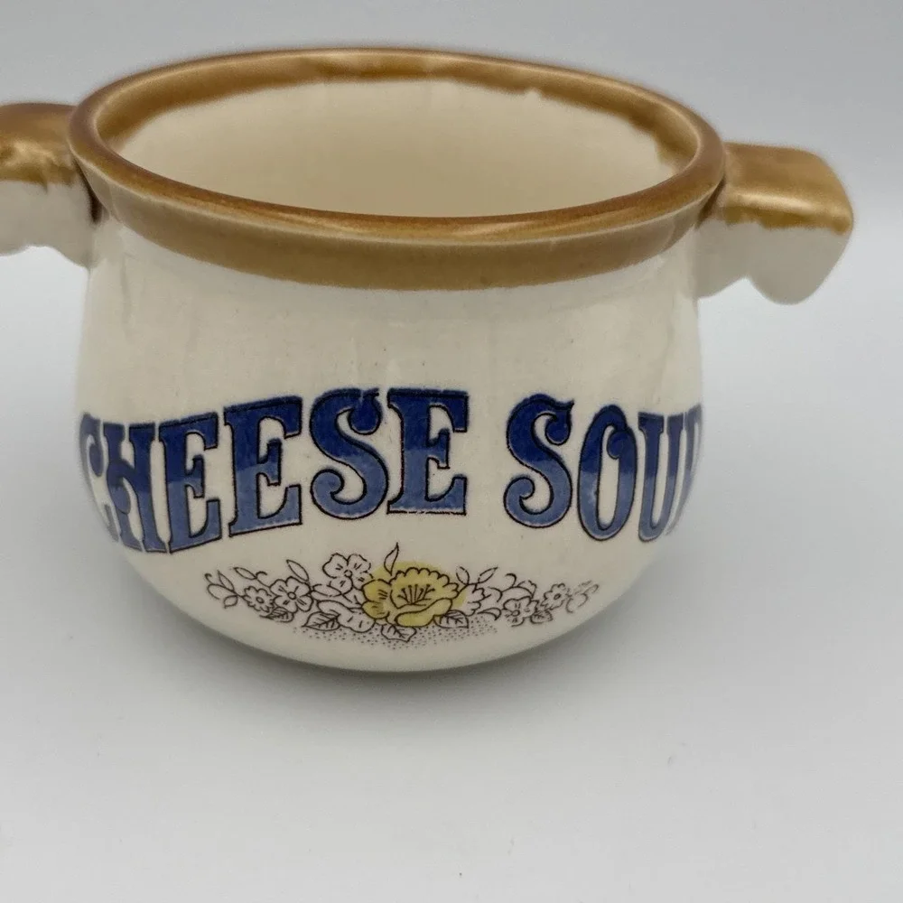 Vintage Set Of 4 1980s Soup Kettle Bowl Crocks Made in Japan 2 Handled
